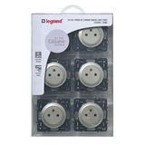 MULTIPACK CELIANE 6 SOCKETS FB STANDARD 2P+E TITANE COMPOSABLE