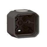 Plexo waterproof box 1 station for surface mounting equipped with 2 flexible membrane end caps 1 inlet anthracite finish