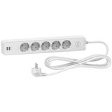 Schuko 5G TS w SW & 2 USB 3M white