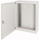 Surface-mount service distribution board with three-point turn-lock, fire-resistant, W 400 mm H 460 mm