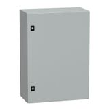 Spacial CRN plain door with mount.plate. H700xW500xD250 IP66 IK10 RAL7035..