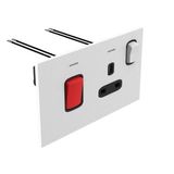 Art d'Arnould - 2 gang cook control unit 45A double pole switch + 13a double pole switch socket w/ power indicator Epure - Satin White