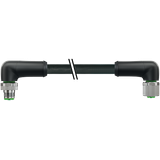 M12 Power male 90° / female 90° K-cod. PUR 5x1.5 bk +drag ch. 7.5m