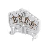 SPRING TERMINAL BLOCK, FEED THROUGH, 4 CONNECTIONS, BLUE, 5X55X41.5MM, D2,5/5,I,N,4L