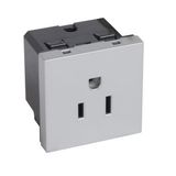 American type 2P+E socket outlet Arteor 15 A 127 V - 2 modules - alu