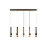 Lucide MARGARY - Pendant light - LED Dim. - 5x4,2W 2700K - Coffee