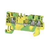 PE terminal, PUSH IN, 1.5 mm², Green/yellow, orange