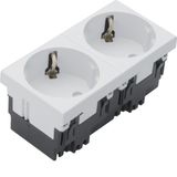 socket outlet 2-g Rastec 33° pure white