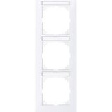 M-Pure frame, 3-fold with label holder, vertical installation, active white,