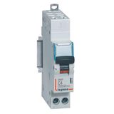 Phase+Neutral circuit breaker DNX³4500 6kA automatic terminal inlet screw terminal outlet - 1P+N 230V~ 4A curve C - 1 module