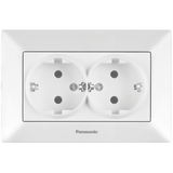 Arkedia White Two Gang Earthed Socket