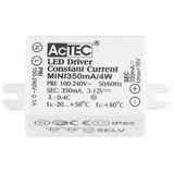 Driver 4W ACTEC MINI IP65 Input: 100-240V AC 50/60Hz Output: 3-12 VDC 350mA Not Dimmable