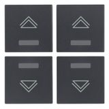 Four half-buttons 1M regul.symbol grey