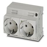 Double socket Phoenix Contact EO-CF/UT/LED/DUO 250V 16A