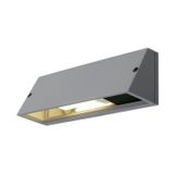 PEMA SQUARE wall lamp, E27, max. 15W, silvergrey