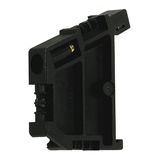 End bracket for DIN-rail "TH35", black, screwable