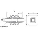 HORIZ VERBINDING VIERKANT 50MM