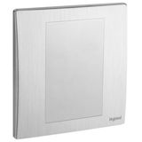 Mallia Senses 1 gang blanking plate - Brushed Aluminium