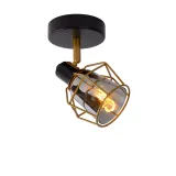 NILA Ceiling spotlight 1x E14/25W Black/Smoke glas