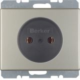 Socket outlet without earthing contact, Arsys, stainless steel