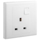 Eloe 1 gang BS 13A double pole switched socket