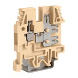 Screw terminal block with flat connection, beige color