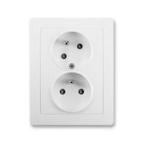 5513J-C02357 B1 Double socket outlet with earthing pins, shuttered, with turned upper cavity