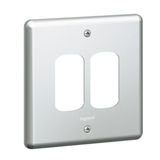 Synergy Grid 1 Gang 2 Module Front Plate Metalclad