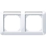 1-M frame, 2f. m. label holder, horizontal installation, active white glossy