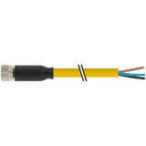 M8 female 0° A-cod. with cable PUR 4x0.25 ye UL/CSA+drag ch. 1.5m