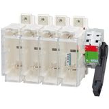 Fuse combination switch body 4P 400A, knife-edge size 2 Direct operati