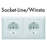 Socketline flex-apparaatcombinatie, STANDARD Inline wit (74071)