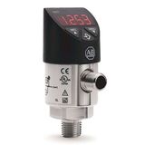 Allen-Bradley 836P-D2NFGB20PA-D4 Solid-State Pressure Sensor, Standard, Display/ Push Button, 0 psi, 1/4 NPT Female, Switch, Gauge, 200 psi, 1xPNP1x Analog IO-Link, 4 Pin DCMicro (M12), 15 – 30V DC