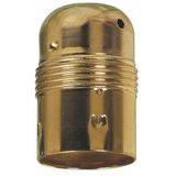 091130 E27 base socket with metal threaded jacket with 2 rings and earth terminal 4A 150W