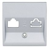 Cover for single data sockets, silver