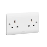 Synergy 2 Gang 13A Unswitched Socket Outlet White