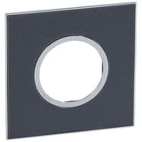 Plate Arteor - French/German std - round - 2 or 2 x 1 mod - mirror black