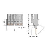 Female connector for rail-mount terminal blocks 0.6 x 1 mm pins straig