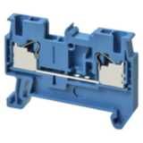 Feed-through DIN rail terminal block with push-in plus connection for