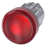 Indicator light, 22 mm, round, metal, shiny, red,  3SU1051-6BA20-0AA0