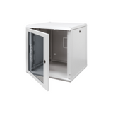 19'' WALL MOUNT CABINET - METAL - TRANSPARENT DOOR - 12U - 600X605X600 - RAL 7035 GREY