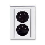 5513H-C02357 62 Double socket outlet with earthing pins, shuttered, with turned upper cavity ; 5513H-C02357 62