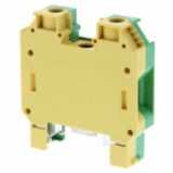 Ground DIN rail terminal block with screw connection for mounting on T