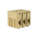 Modular screw terminal block 4mm2, 3-poles, beige color