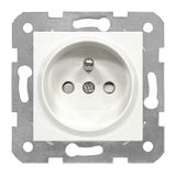 Pin socket outlet with safety shutter, screw clamps, white