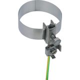 Earthing pipe clamp D 27-114mm with connection clamp 2 x 4-25mm² StSt