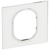 Plate Arteor - British std - round - 3 modules 1-gang - mirror white