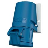 Wall mounted recept., 16A 3p 6h 230V, IP44, screwless terminals