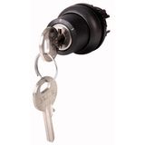 Key-operated actuator, maintained, 2 positions, Ronis 455, Key withdrawable: 0, Bezel: black