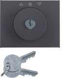 Centre plate lock key switch blinds Berker K.1 anthracite, matt